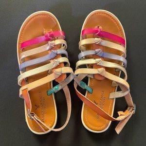 American Eagle Rainbow Colorful Sandals